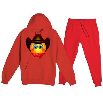 Cowboy Emoji Smiley Premium Hooded Sweatsuit Set