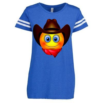 Cowboy Emoji Smiley Enza Ladies Jersey Football T-Shirt