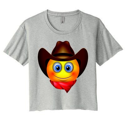 Cowboy Emoji Smiley Women's Crop Top Tee