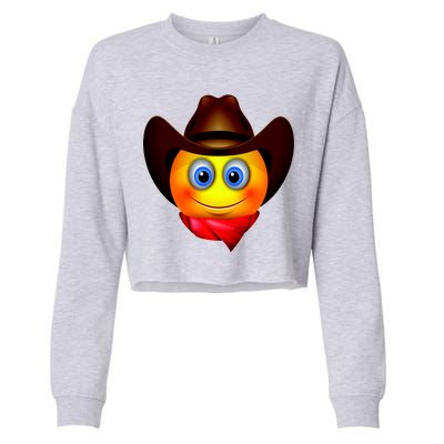 Cowboy Emoji Smiley Cropped Pullover Crew