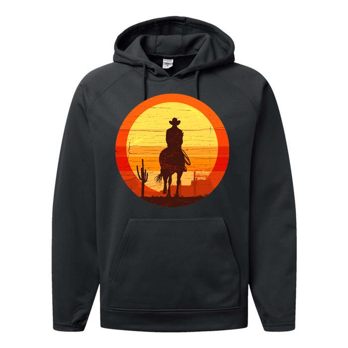 Cowboy Gamer Sunset Performance Fleece Hoodie