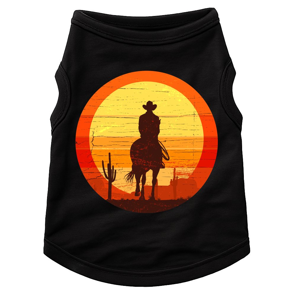 Cowboy Gamer Sunset Doggie Tank