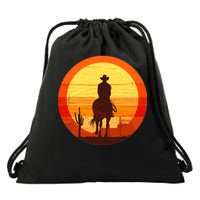 Cowboy Gamer Sunset Drawstring Bag