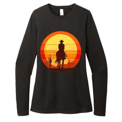 Cowboy Gamer Sunset Womens CVC Long Sleeve Shirt