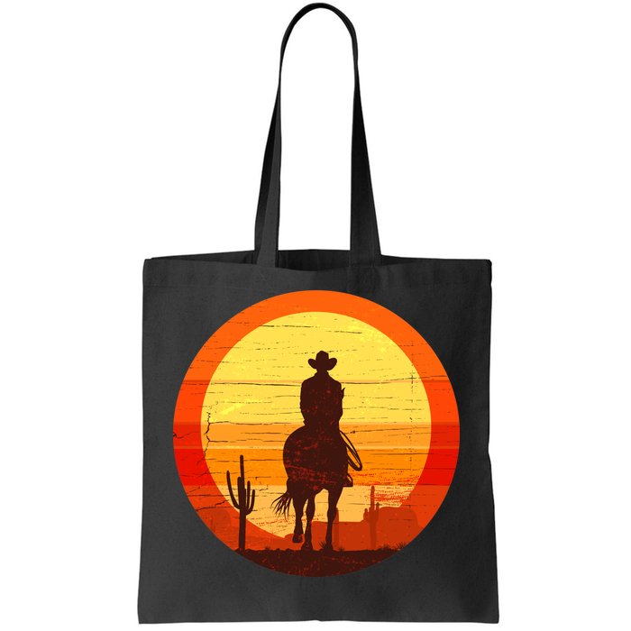 Cowboy Gamer Sunset Tote Bag