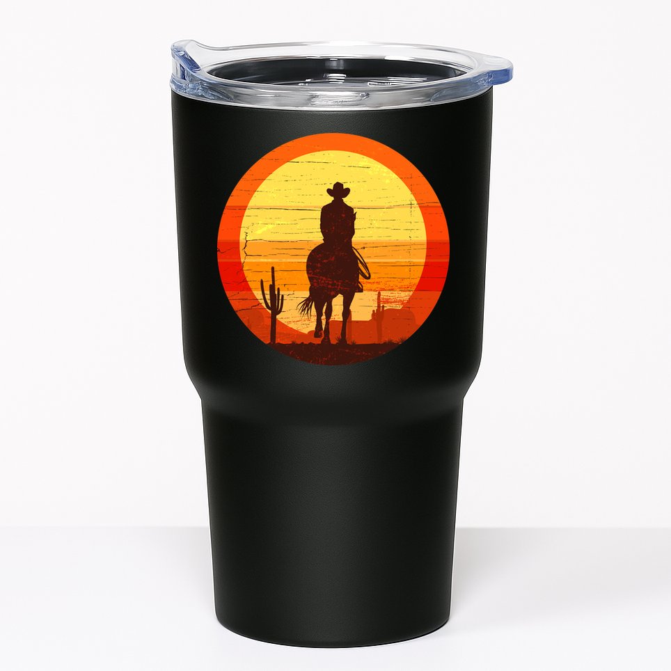 Cowboy Gamer Sunset Tumbler