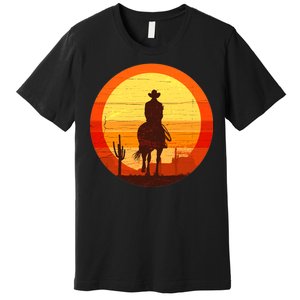 Cowboy Gamer Sunset Premium T-Shirt