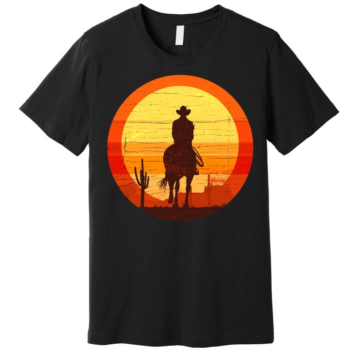 Cowboy Gamer Sunset Premium T-Shirt