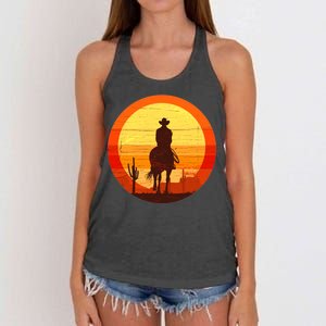 Cowboy Gamer Sunset Women's Knotted Racerback Tank