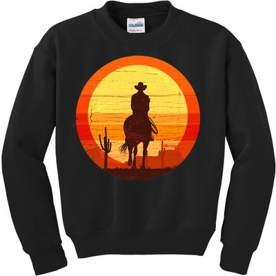 Cowboy Gamer Sunset Kids Sweatshirt