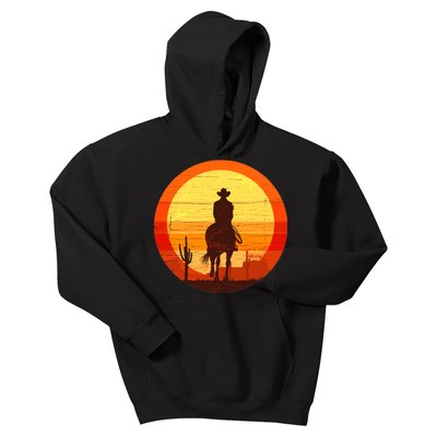 Cowboy Gamer Sunset Kids Hoodie