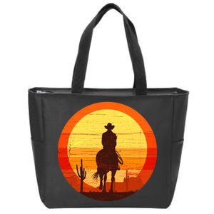 Cowboy Gamer Sunset Zip Tote Bag