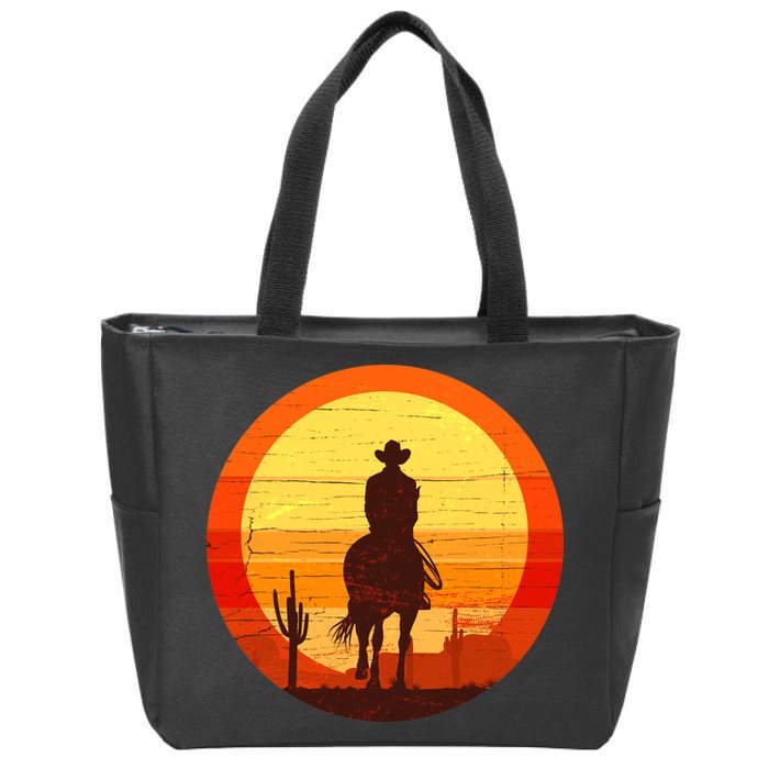 Cowboy Gamer Sunset Zip Tote Bag