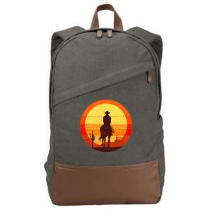 Cowboy Gamer Sunset Cotton Canvas Backpack