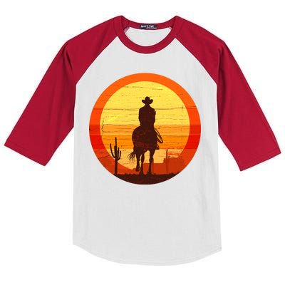 Cowboy Gamer Sunset Kids Colorblock Raglan Jersey