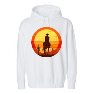 Cowboy Gamer Sunset Garment-Dyed Fleece Hoodie