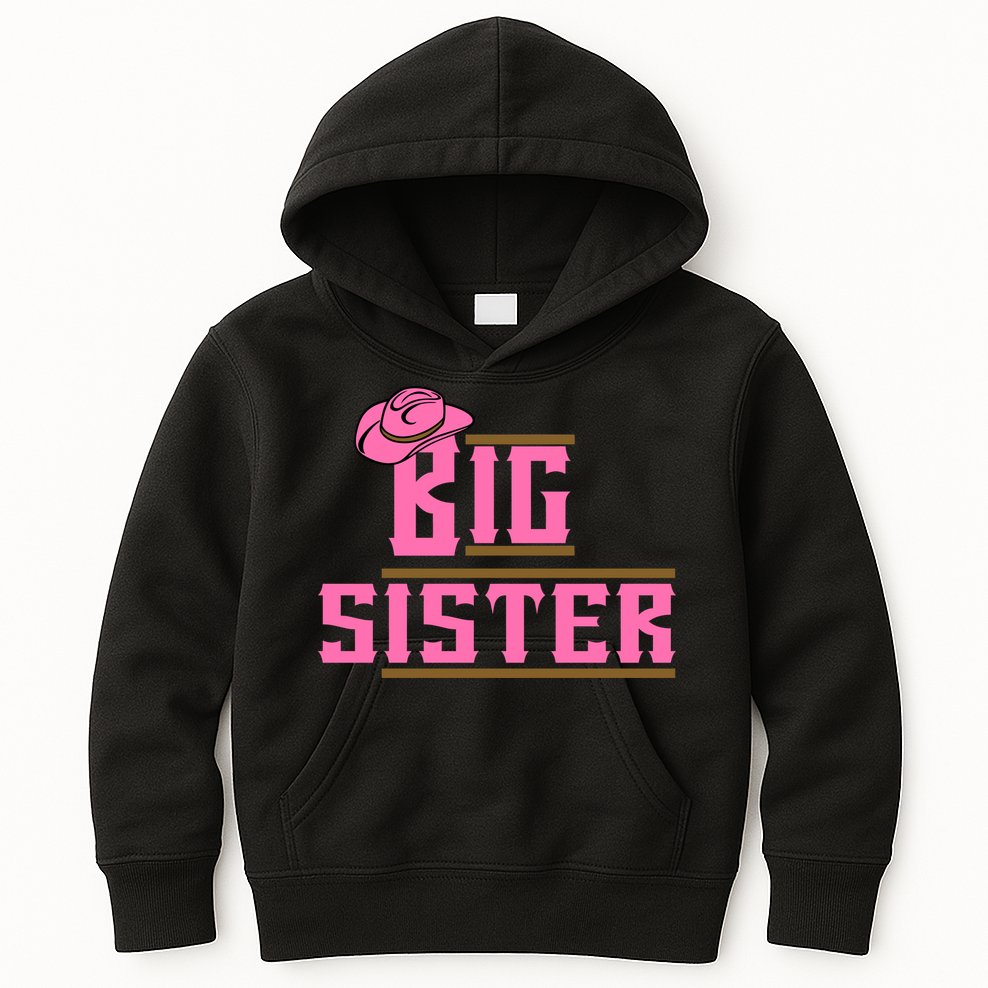Cowgirl Big Sister Kids Hoodie