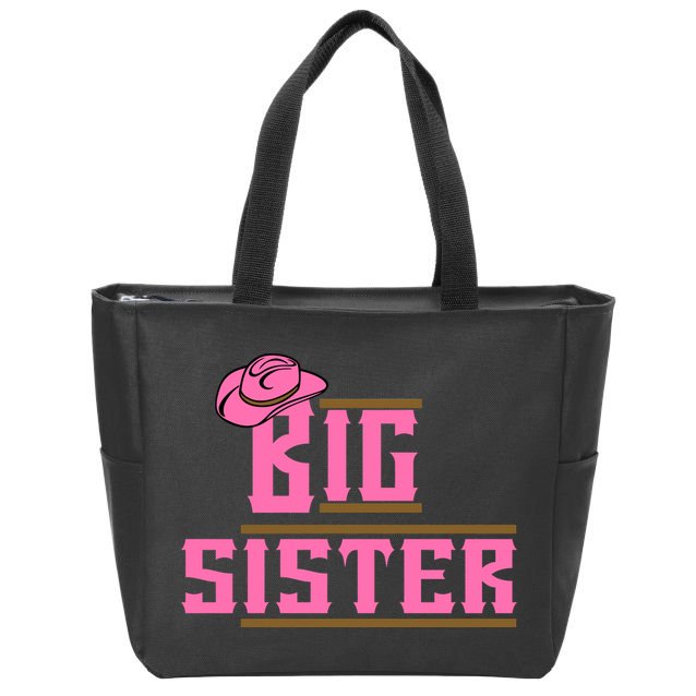 Cowgirl Big Sister Zip Tote Bag