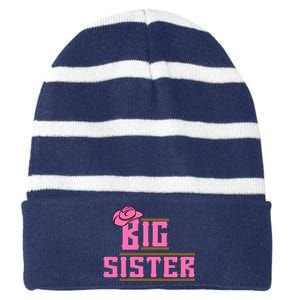 Cowgirl Big Sister Striped Beanie with Solid Band