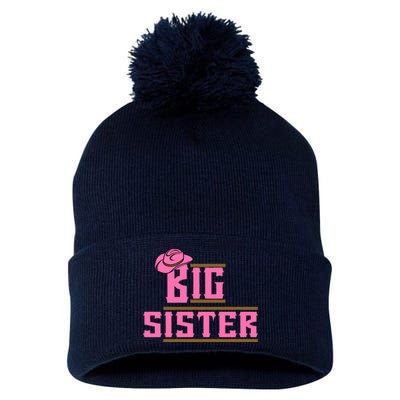 Cowgirl Big Sister Pom Pom 12in Knit Beanie