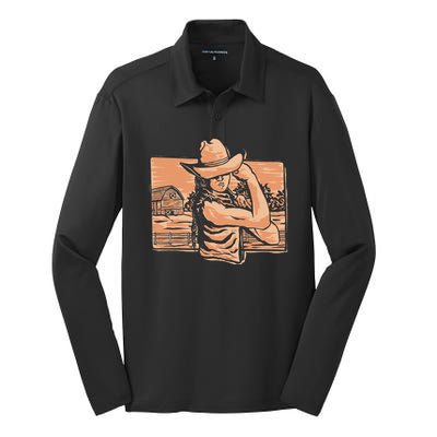 Cowgirl Flex Silk Touch Performance Long Sleeve Polo