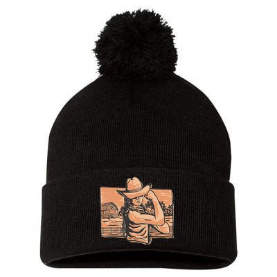 Cowgirl Flex Pom Pom 12in Knit Beanie
