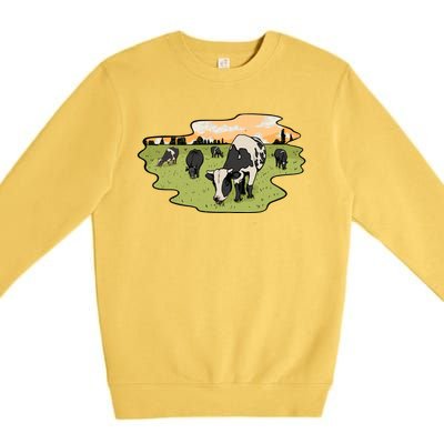 Cows In Field Premium Crewneck Sweatshirt