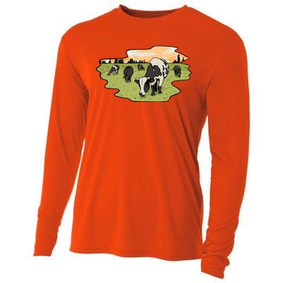 Cows In Field Cooling Performance Long Sleeve Crew