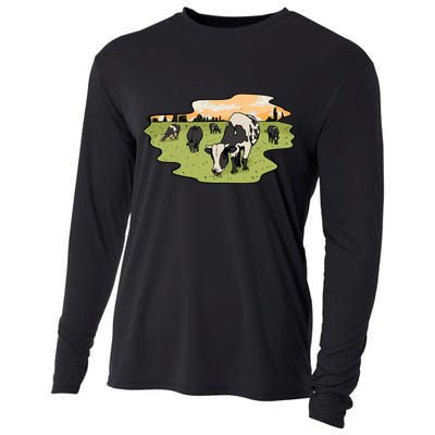 Cows In Field Cooling Performance Long Sleeve Crew