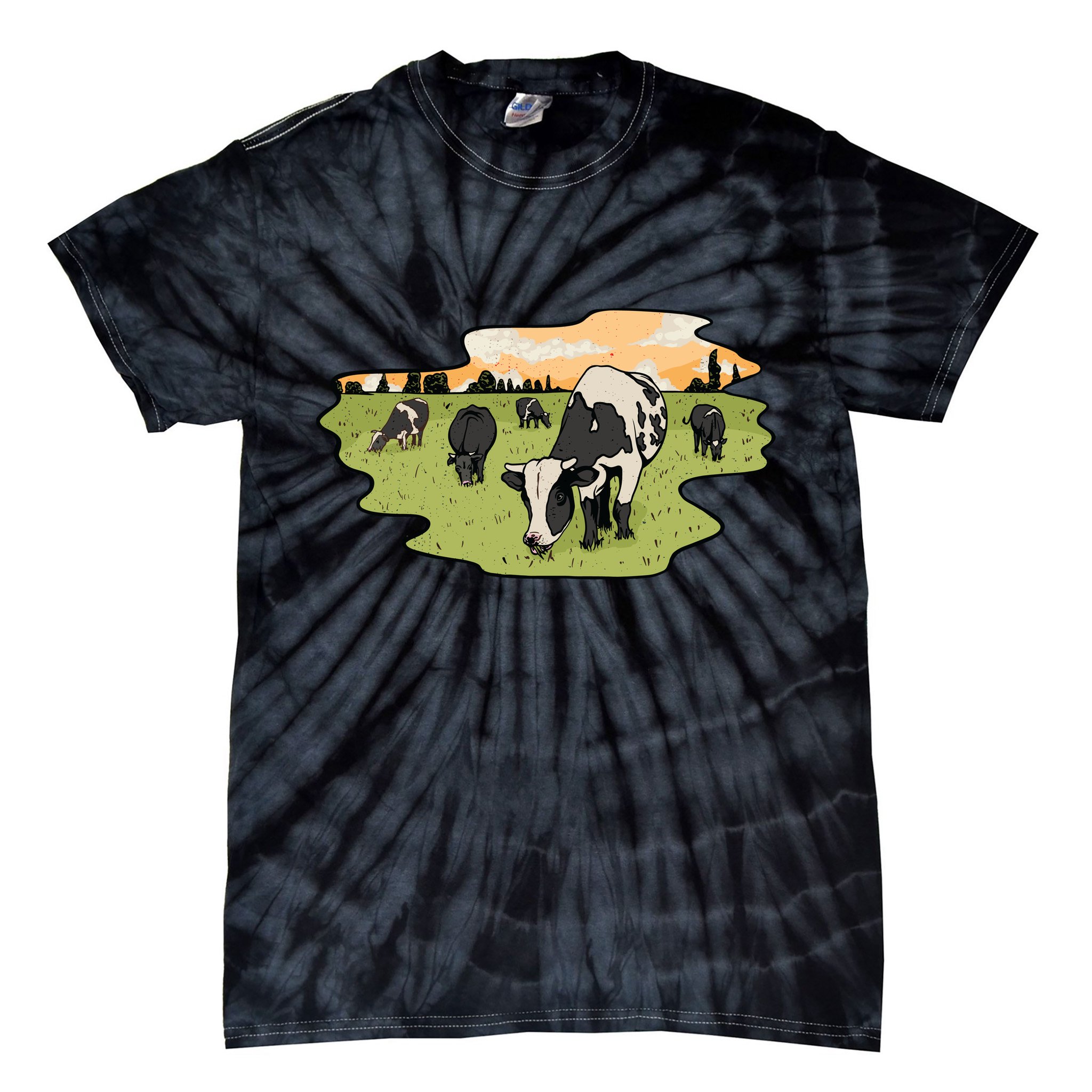 Cows In Field Tie-Dye T-Shirt