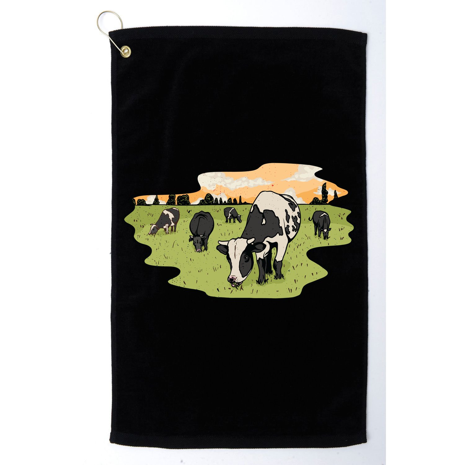 Cows In Field Golf Towel