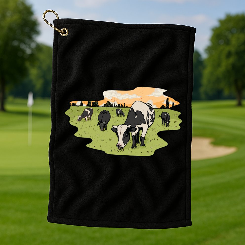 Cows In Field Golf Towel