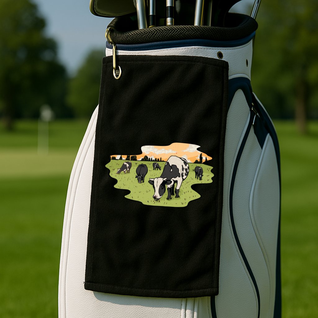 Cows In Field Golf Towel