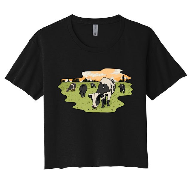Cows In Field Crop Top