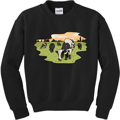 Cows In Field Kids Sweatshirt