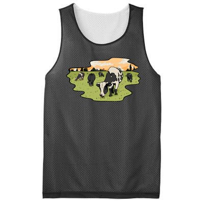 Cows In Field Mesh Reversible Basketball Jersey Tank