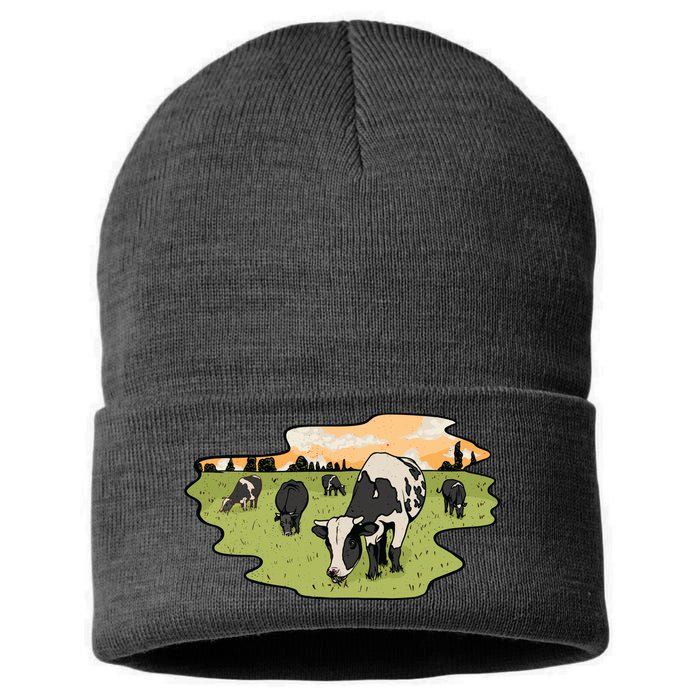 Cows In Field Sustainable Knit Beanie