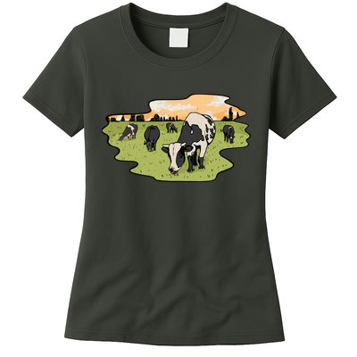 Cows In Field Womens T-Shirt