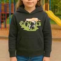 Cows In Field Kids Hoodie