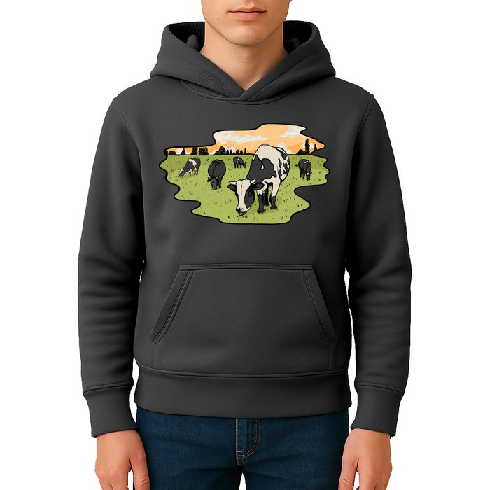 Cows In Field Kids Hoodie