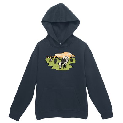 Cows In Field Urban Pullover Hoodie