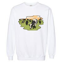 Cows In Field Garment-Dyed Sweatshirt