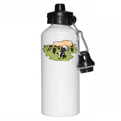 Cows In Field Aluminum Water Bottle