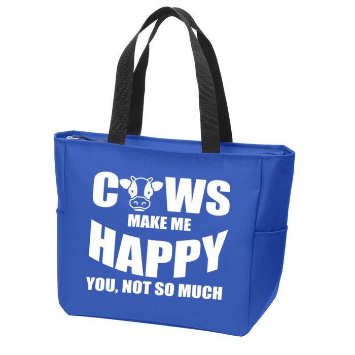 Cows Make Me Happy You Not So Much Zip Tote Bag