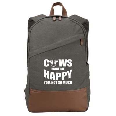 Cows Make Me Happy You Not So Much Cotton Canvas Backpack