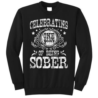 Celebrating One Year Of Being Sober Recovery Sobriety AA Sweatshirt