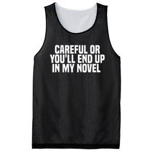 Careful Or Youll End Up In My Novel Funny Book Writer Mesh Reversible Basketball Jersey Tank