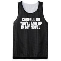 Careful Or Youll End Up In My Novel Funny Book Writer Mesh Reversible Basketball Jersey Tank