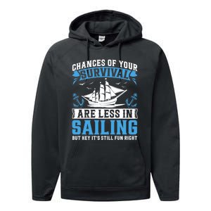 Chances Of Your Survival Are Less In Sailing But Hey Its Premium Performance Fleece Hoodie