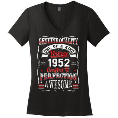 Crafted Perfection 1952 71st Birthday For 71 Years Old Women's V-Neck T-Shirt